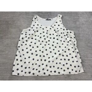 Apt 9 Top Womens 1X Beige Sleeveless Polka Dot Polyester Modal Blend‎ Casual